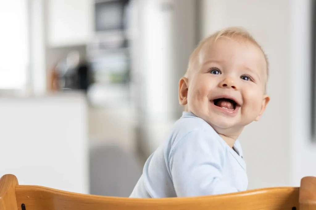 portrait cute baby boy home